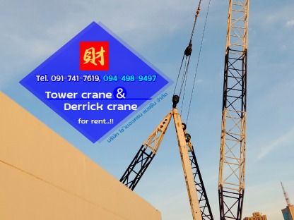 ให้เช่า เดอริคเครน Derrick crane for rent Chonburi - ทาวเวอร์เครนและเดอริคเครน ชลบุรี
